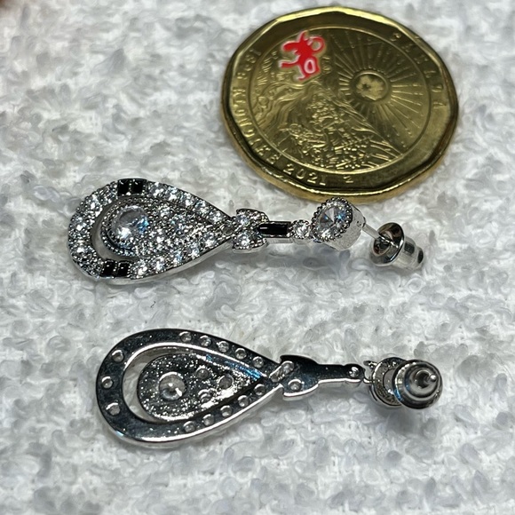 💙Art deco style sapphire and Diamond style fashion earrings - Picture 6 of 9